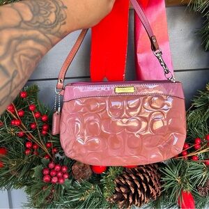 Coach Pink Embossed Patent Leather Wristlet